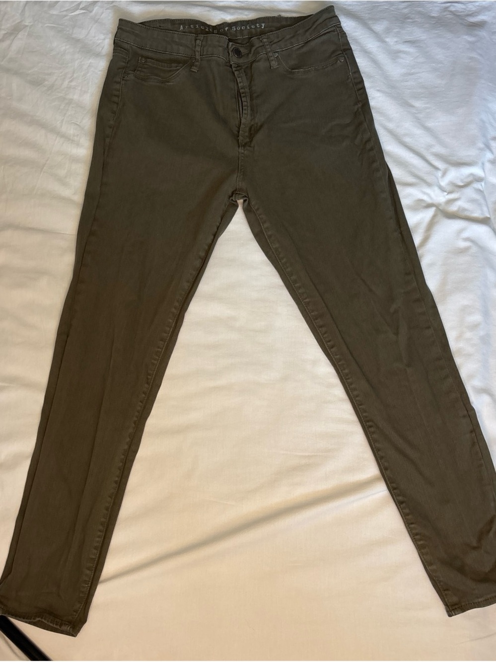 Articles Of Society Olive Green Slim Jeans